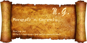 Mengyán Gergely névjegykártya